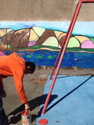 Painting Lemon St Playground