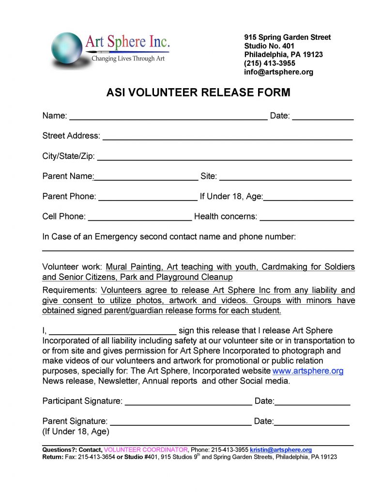 Ind Volunteer Release Form