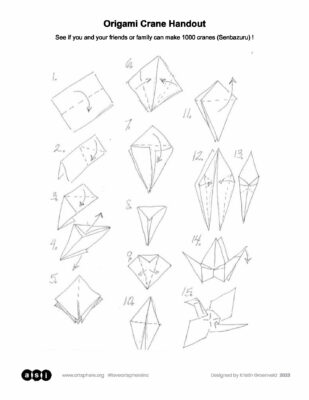 Crane paper origami