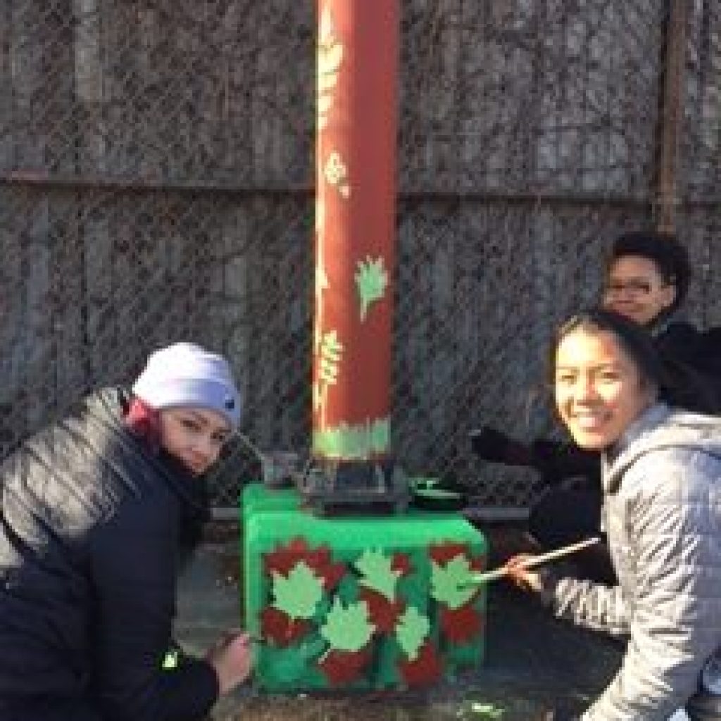 Volunteers painting