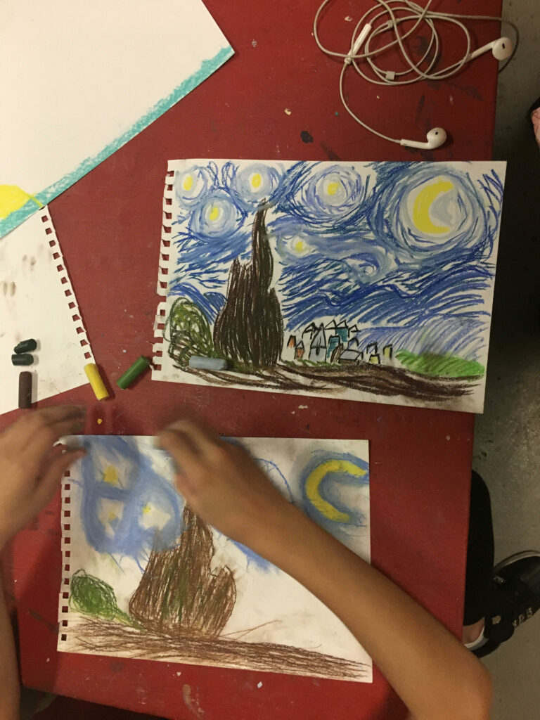 Student's Recreation of Starry Night