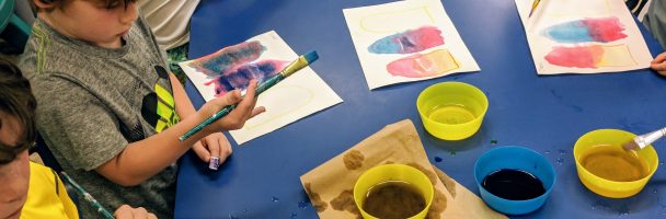 Primary Color Popsicle Paintings