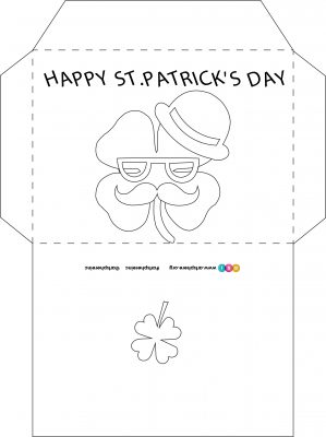 St Patrick Day - Clover with mustache