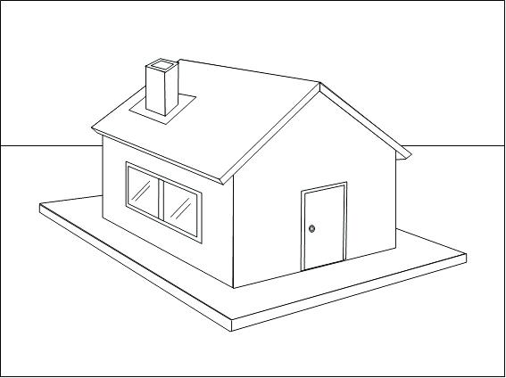 House Drawing with Porch and Windows 3D Perspective on a White Background  Stock Vector  Illustration of installation house 168658212
