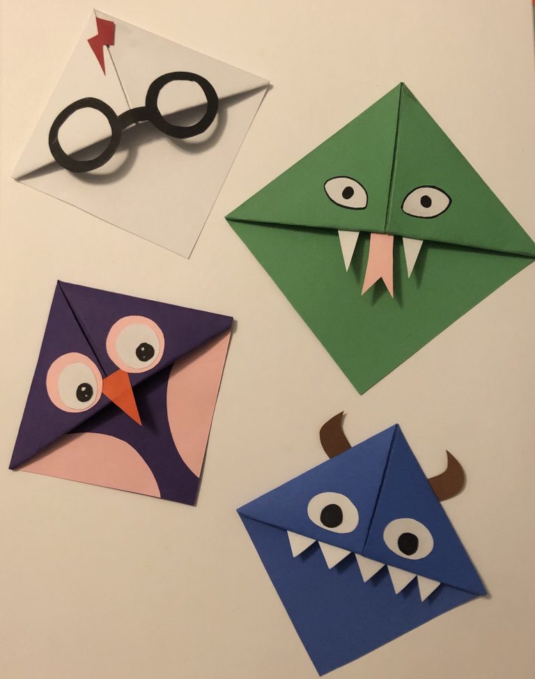 origami bookmark corner emoji