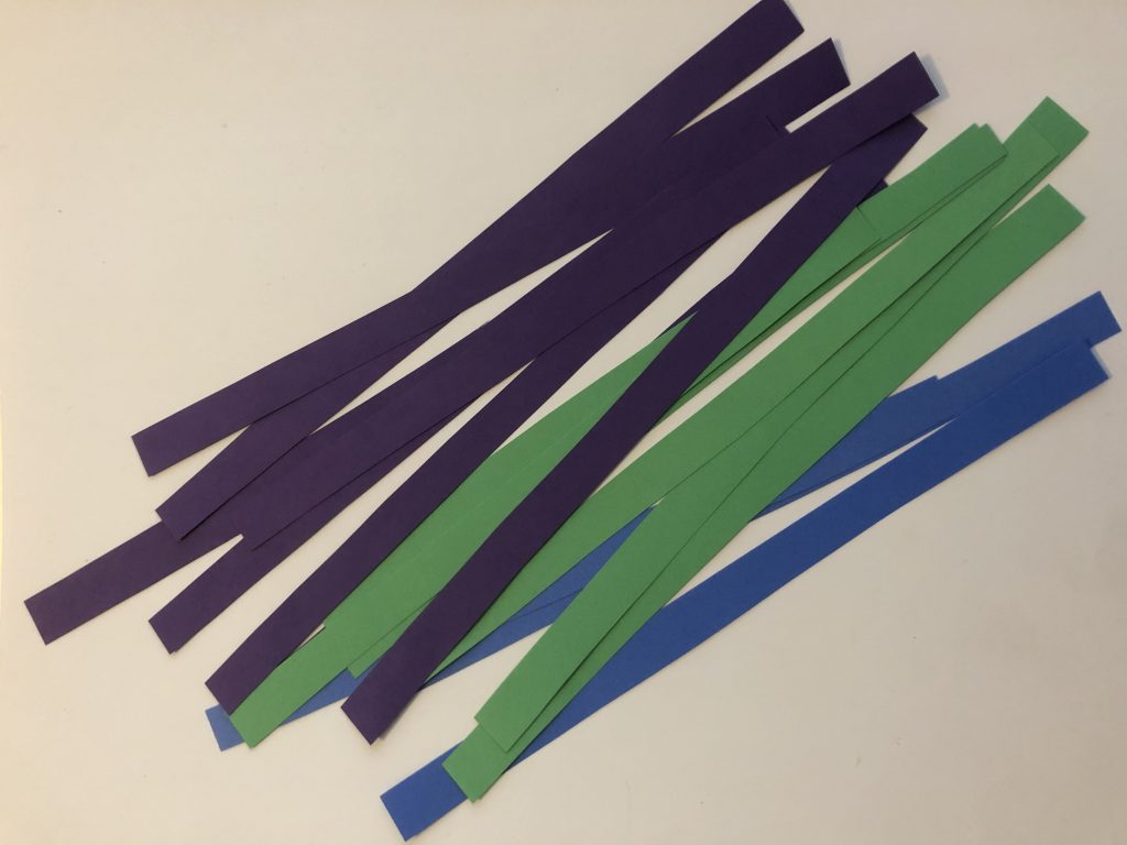 Multicolor paper strips