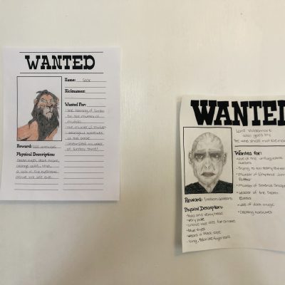 Wanted Posters for Story Villains Handout