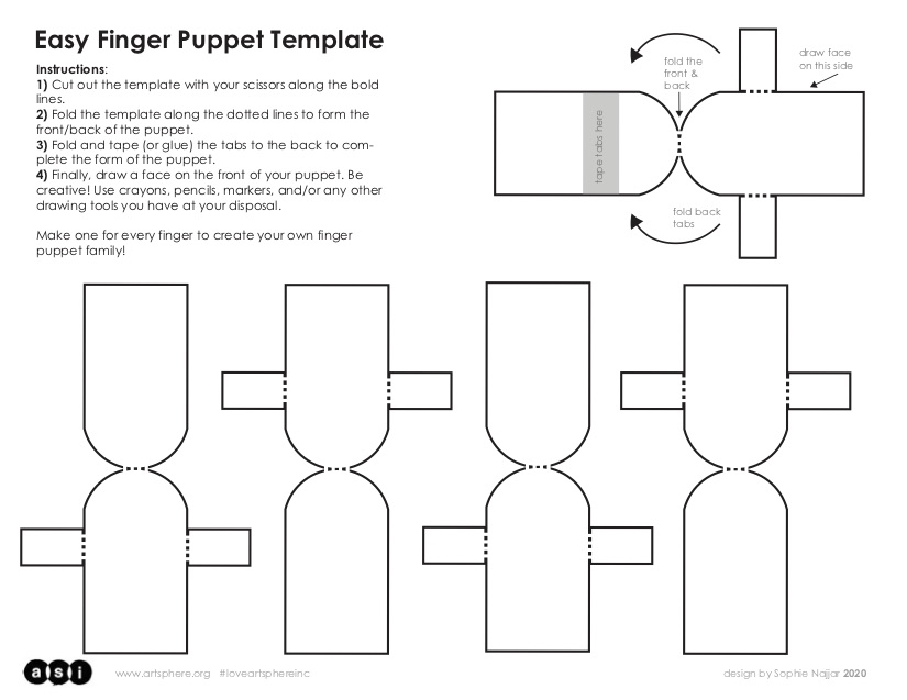 family finger puppets paper