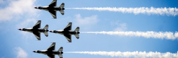 The Thunderbirds and Blue Angels Fly Over Philadelphia​