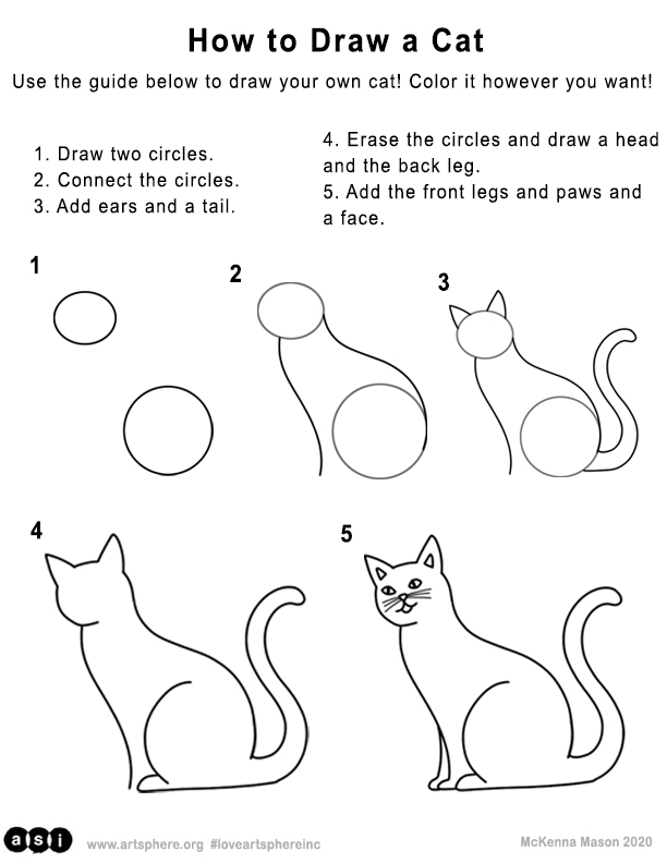 How To Draw A Cat Handout Art Sphere Inc