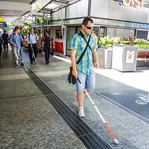Man with white cane