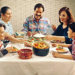 Family eating a meal