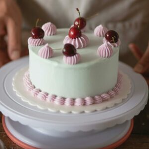 Cake with cherries