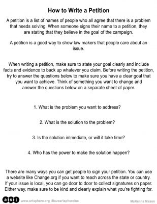 How to Write a Petition