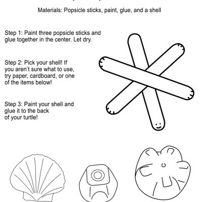 Popsicle Stick Turtle Craft Handout