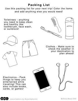 Packing List Coloring Handout