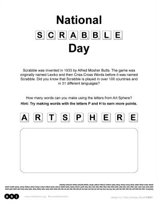 National Scrabble Day Handout