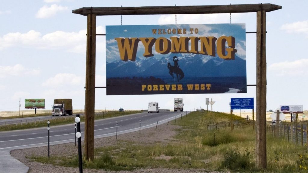 Wyoming welcome sign