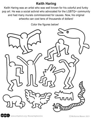 Keith Haring Coloring Handout