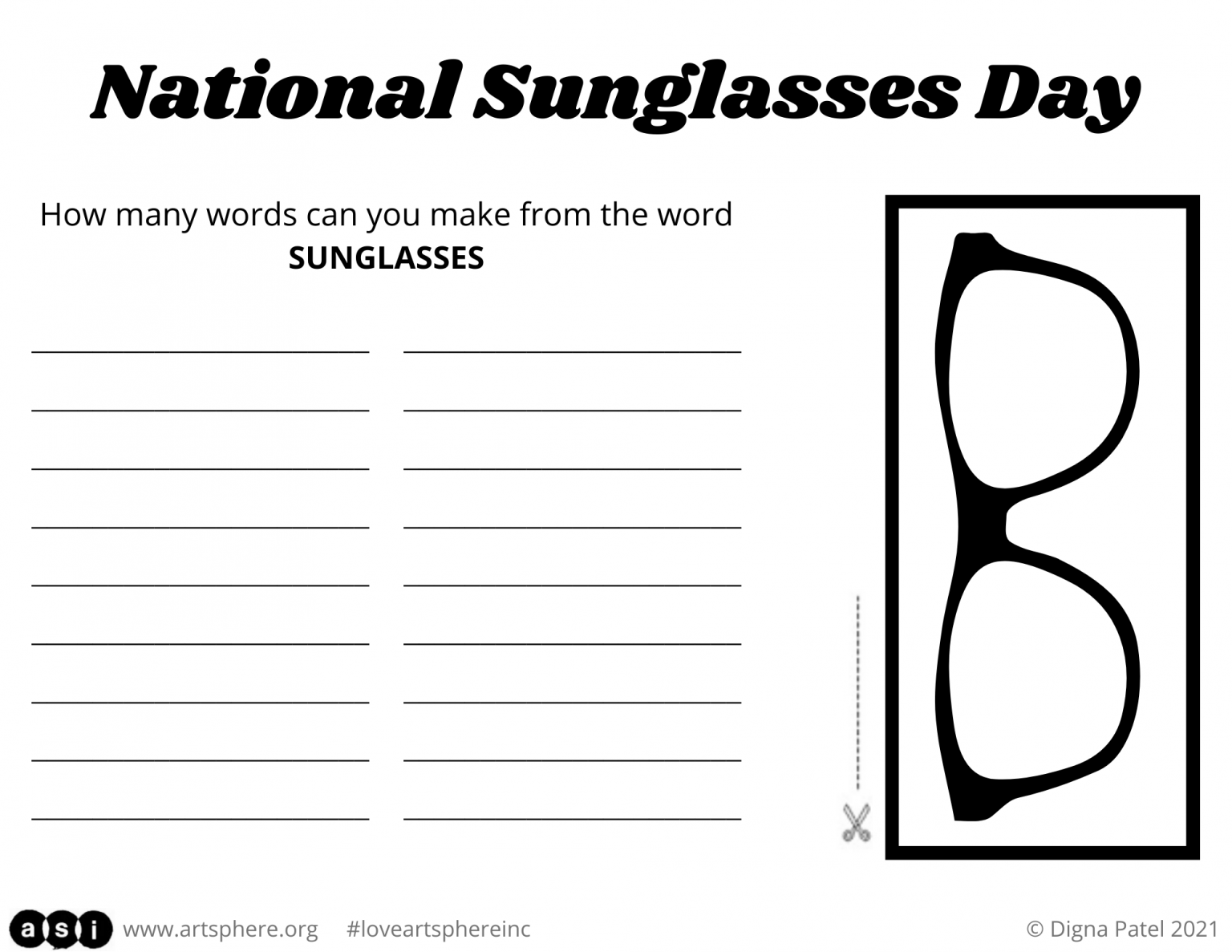 National Sunglasses Day Art Sphere Inc.