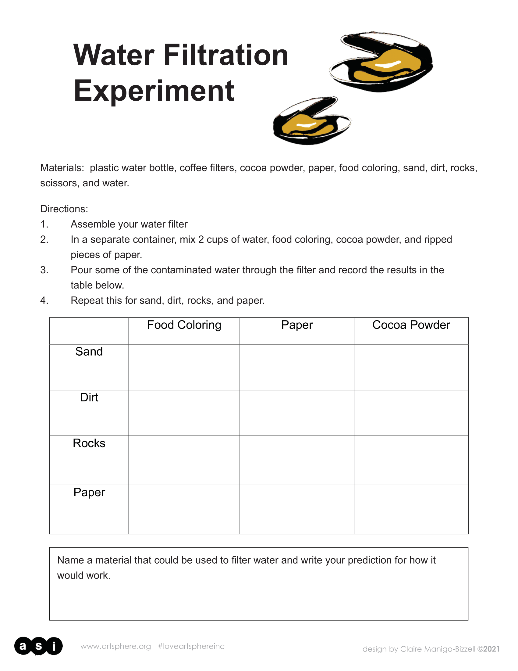 hypothesis of water filtration experiment