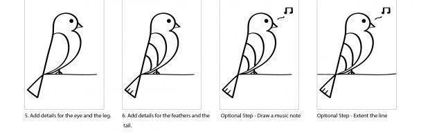 How to draw a cute bird