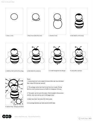 How to draw a cute bee