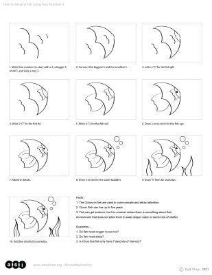How to draw a cute fish