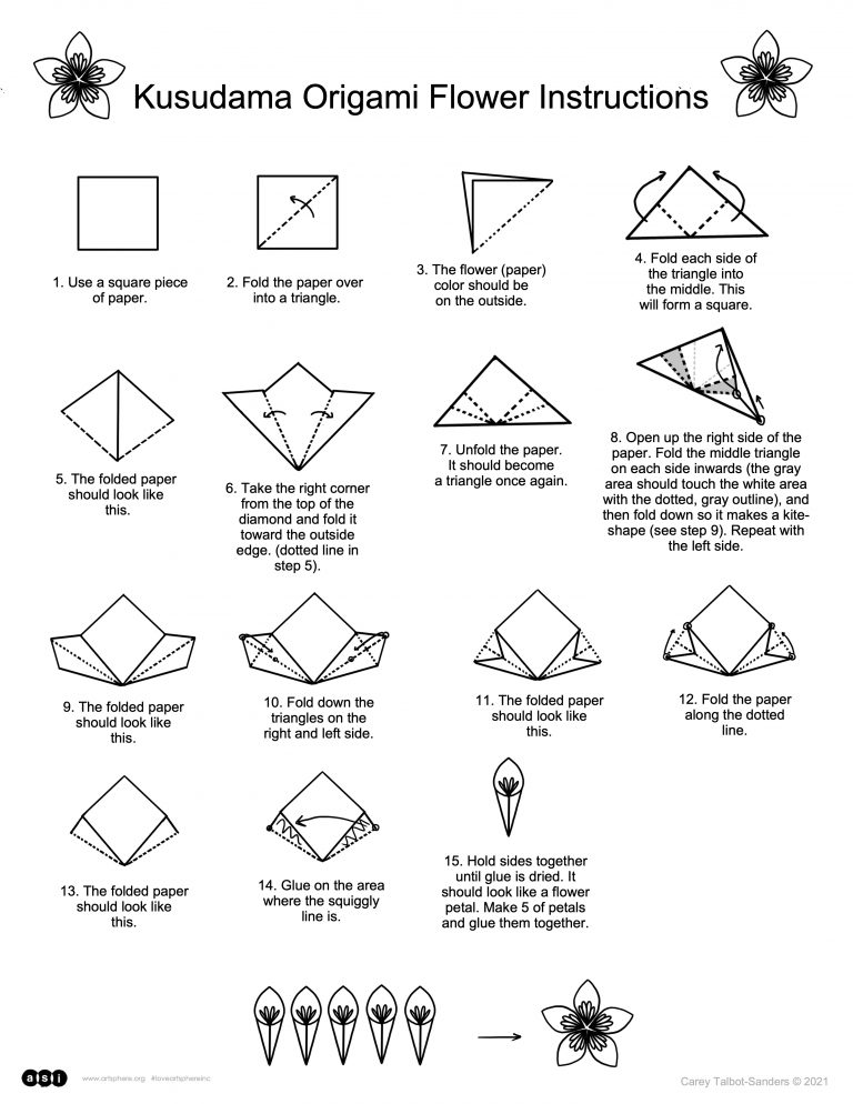 Kusudama Origami Flower Instructions