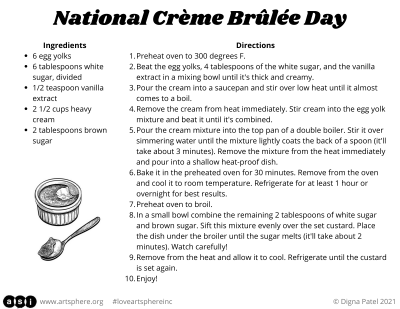 National Crème Brûlée Day