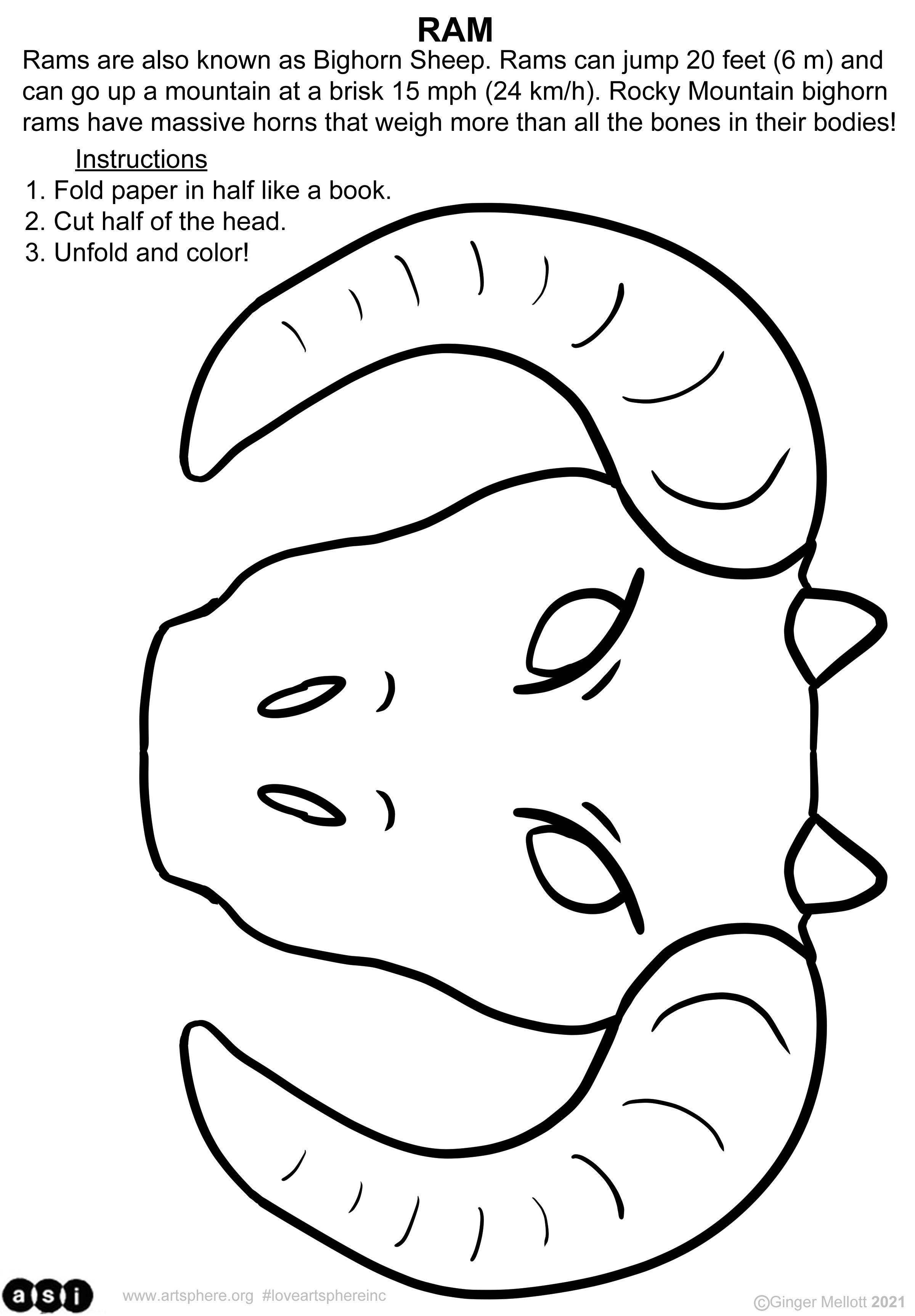 rocky mountain bighorn sheep coloring page