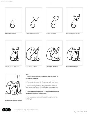 How to Draw a cute fox – Art Sphere Inc.