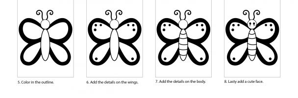 How to draw a cute butterfly