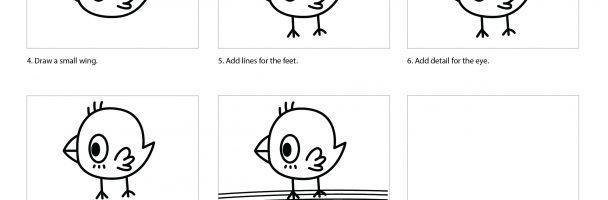 How to draw a cute little bird