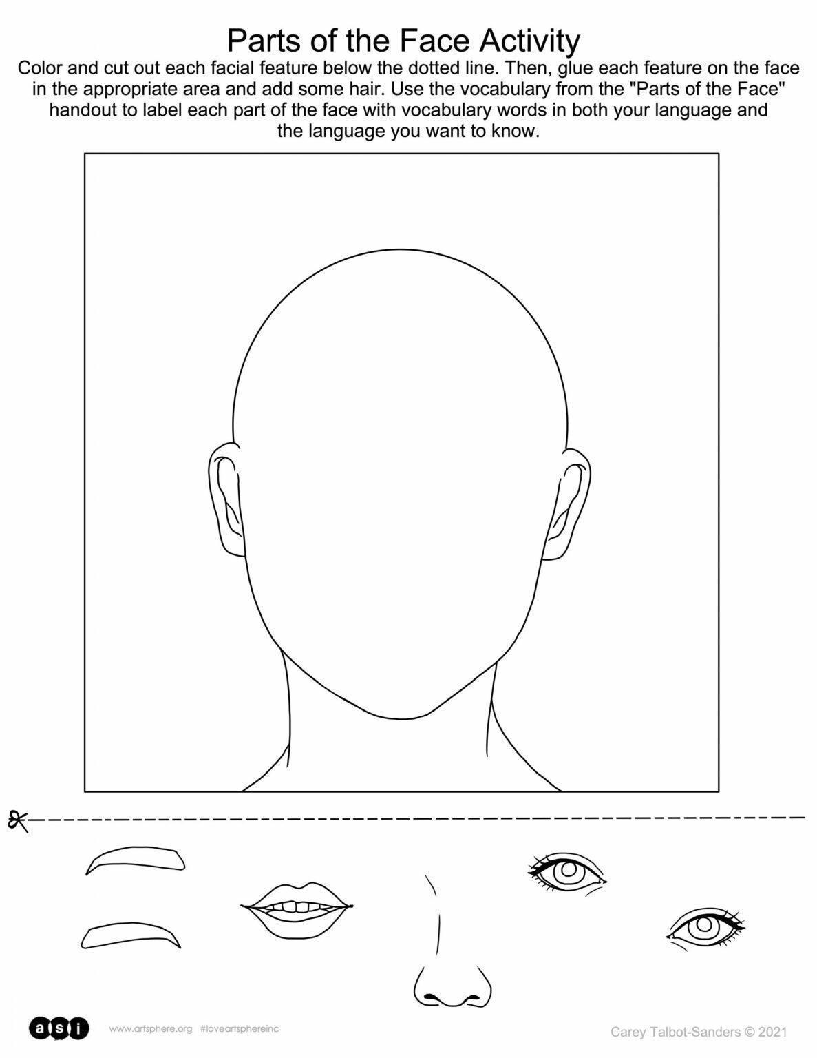 Parts Of The Face Handouts | Art Sphere Inc.