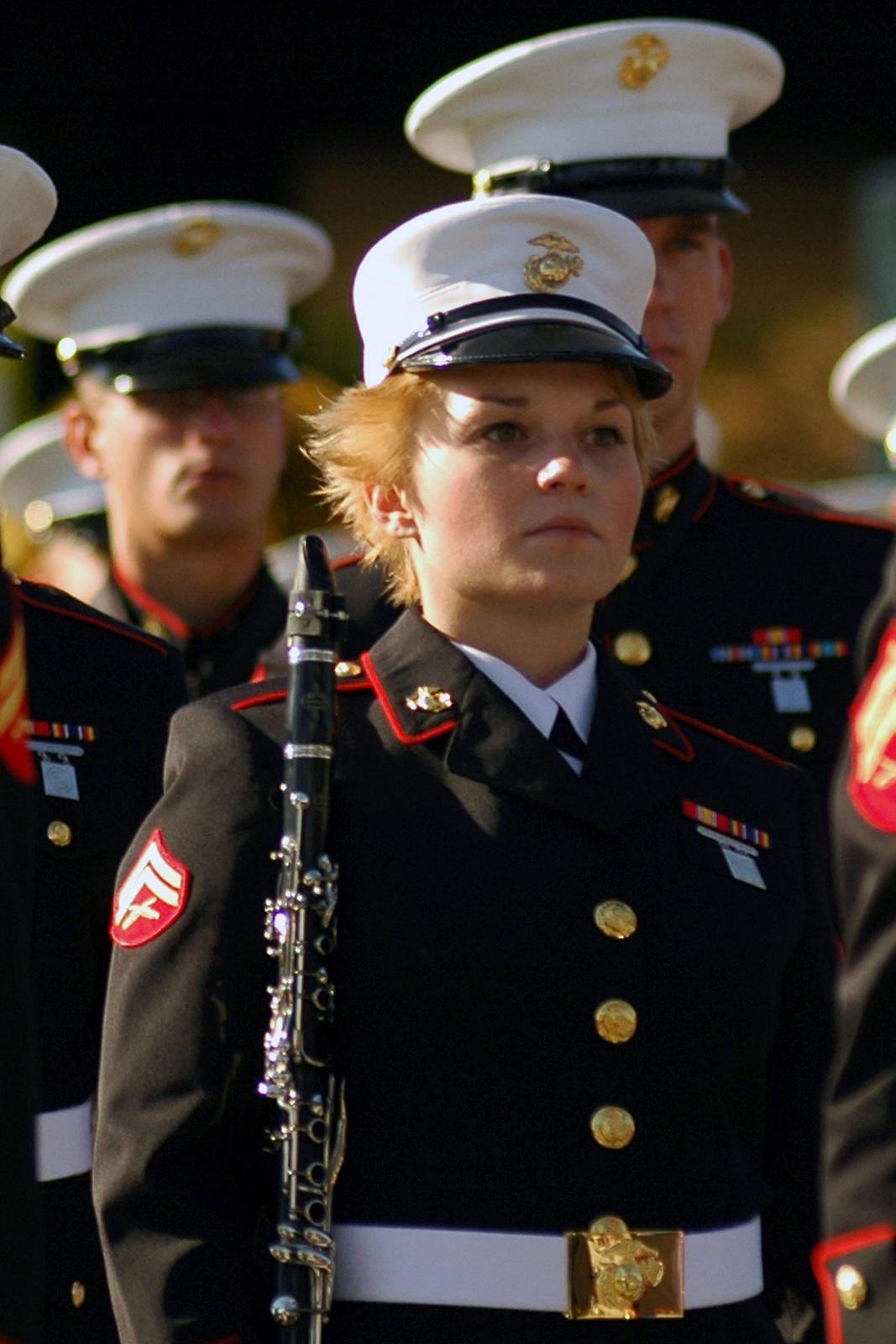 US Marine Corps (USMC) Corporal (CPL) Kristen Turner, a clarinet player by US Marine Corps, Public Domain