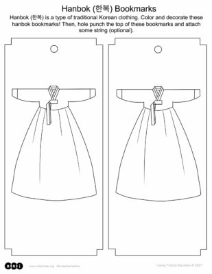 Hanbok (한복) Bookmarks Handout