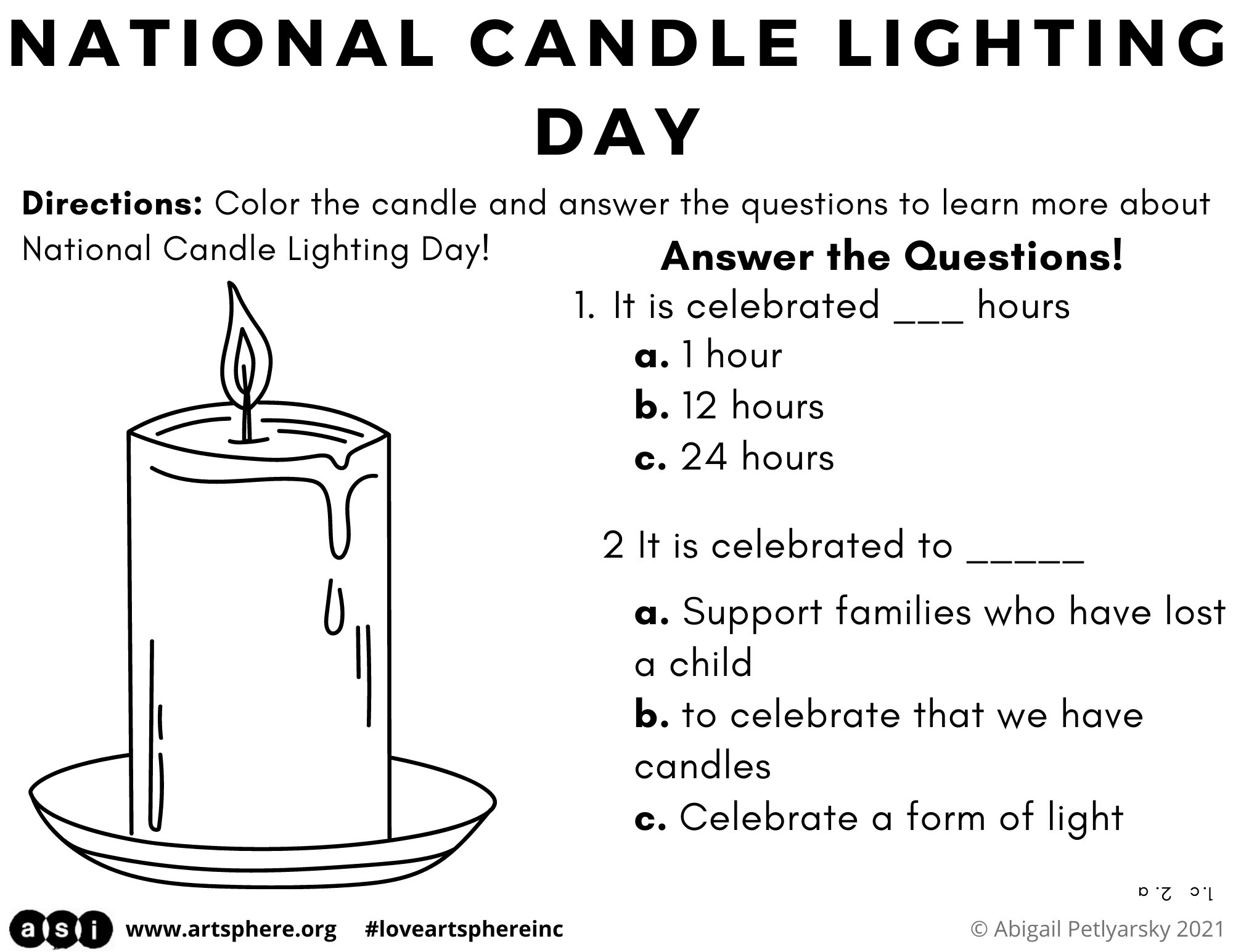 National Candle Lighting Day Art Sphere Inc.