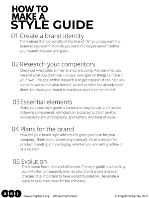 How to make a style guide | Art Sphere Inc.