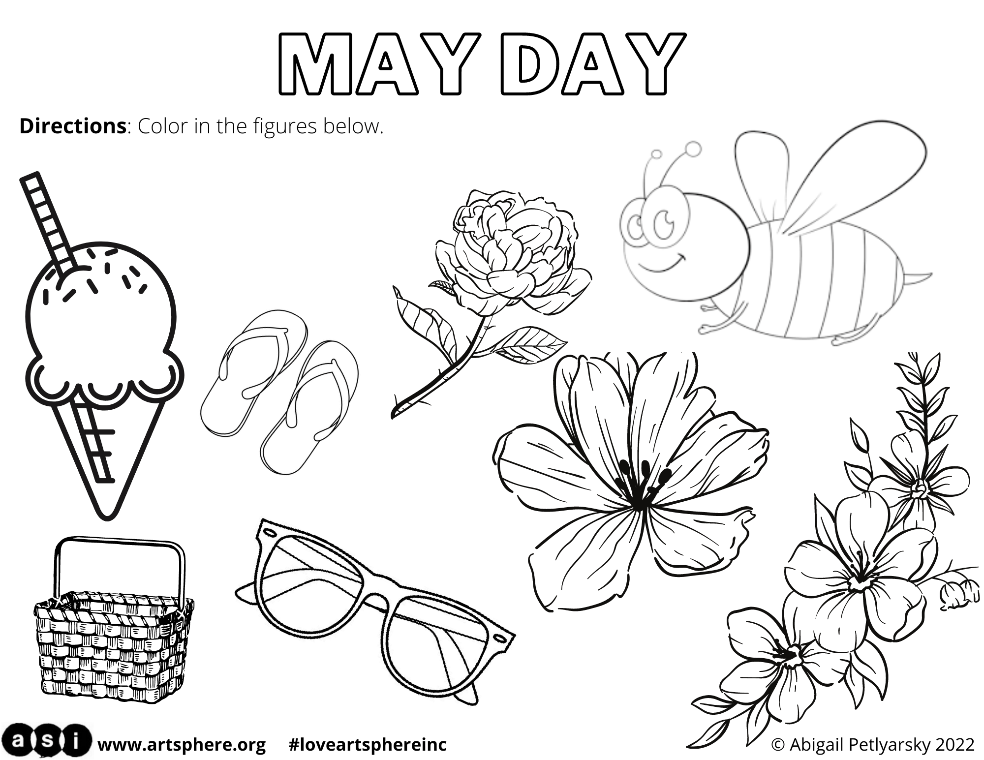MAY DAY COLORING PAGE Art Sphere Inc.