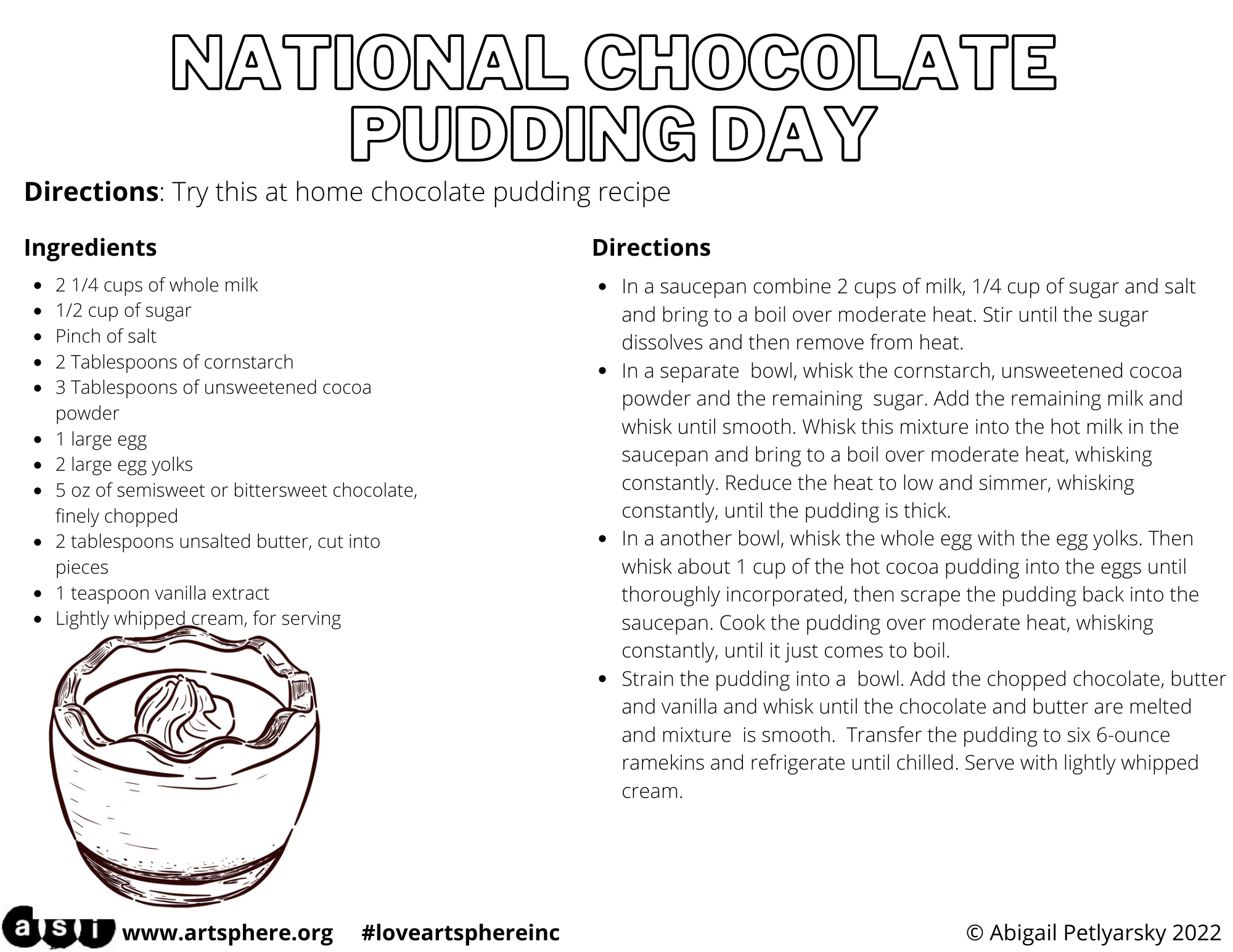 NATIONAL CHOCOLATE PUDDING DAY Art Sphere Inc.