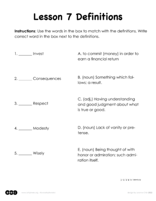Lesson 7 Definitions
