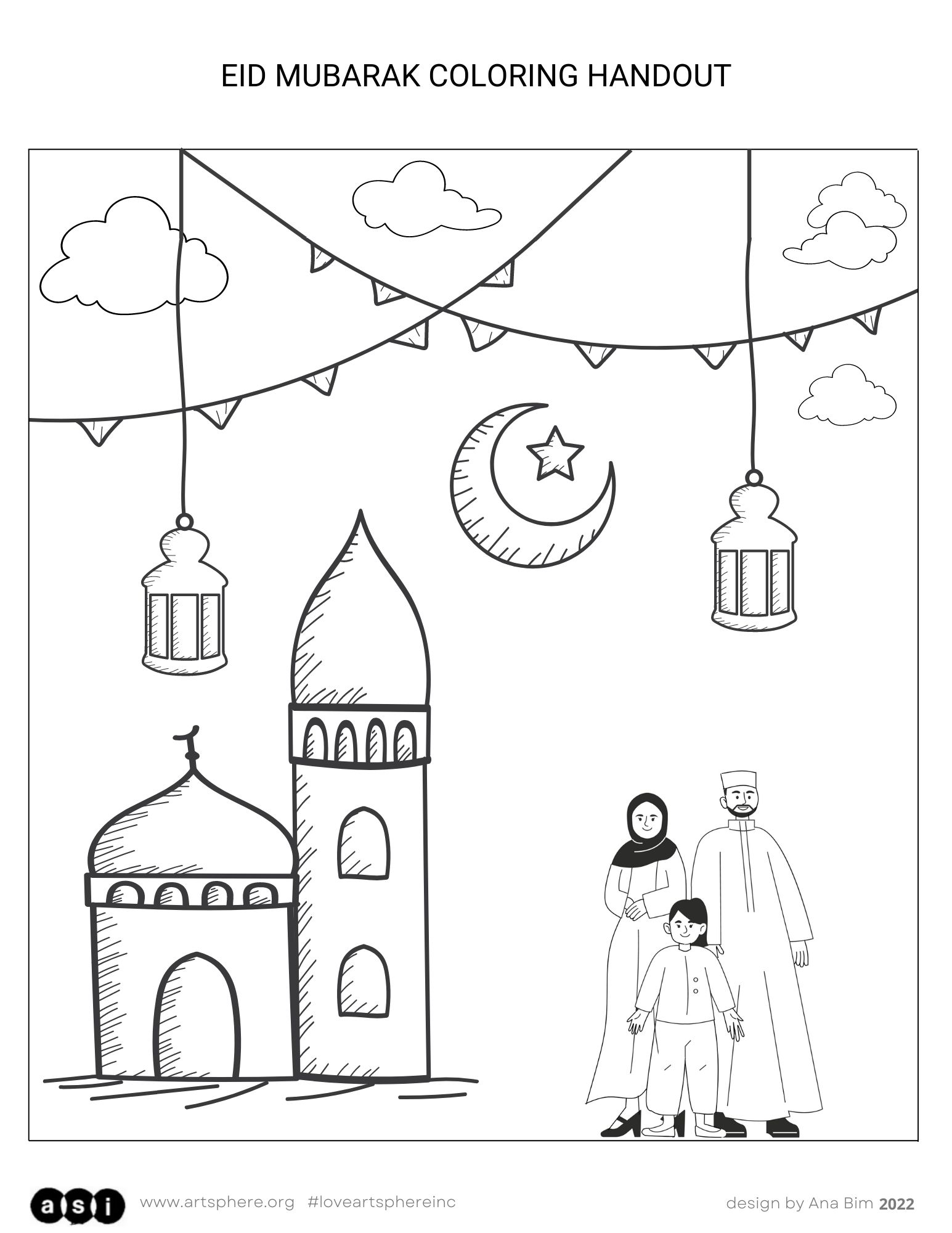 Eid Mubarak Kid Coloring Pages - Get Coloring Pages