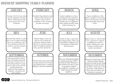 DISCOUNT SHOPPING YEARLY PLANNER