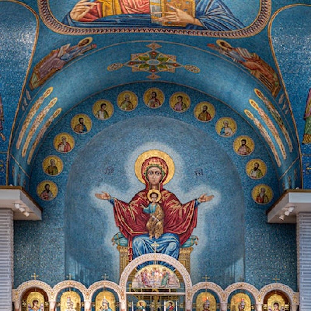 Murals inside an Eastern Christian church
