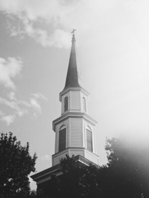 steeple tower of a church building