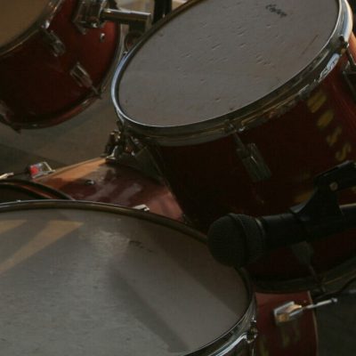 Drum Set along with a mic