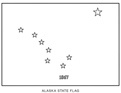 Alaska state flag outline, United States of America