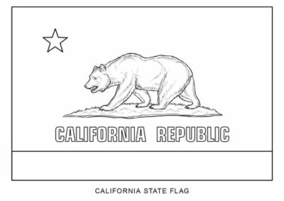 California state flag outline, United States of America
