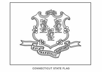 Connecticut state flag outline, United States of America
